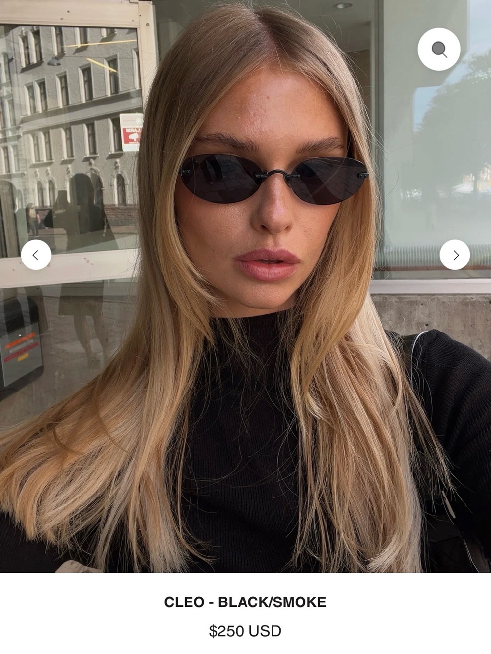 Brand new: VEHLA Cleo Black Rimless Sunglasses with Smoke Lenses - Picture 2 of 2